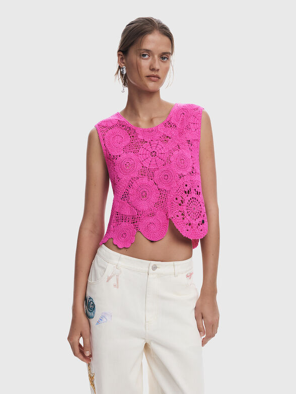 Cropped crochet top - 1