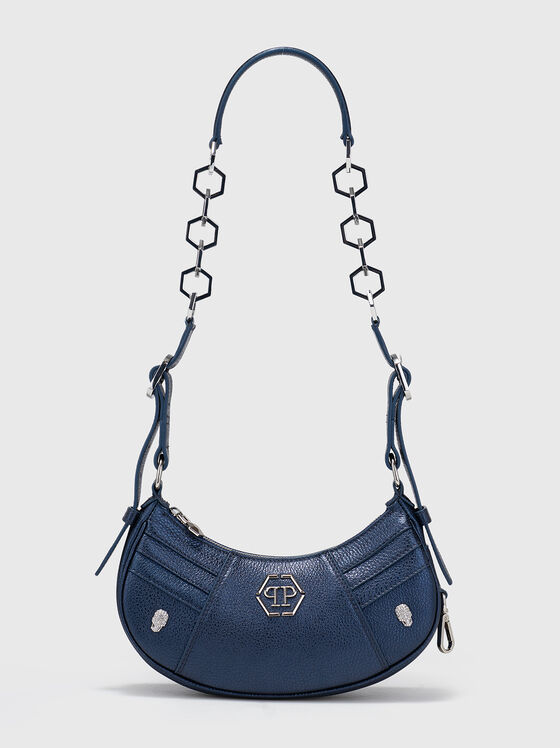 Кожена чанта с геометрични елементи - 1