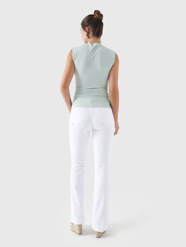 Pale green top with ruffled detail - 3