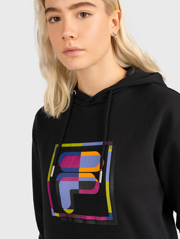 BRISSAGO black sweatshirt with color accent - 4