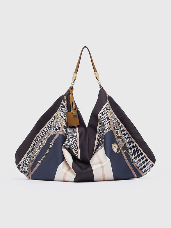 Denim-effect hobo bag - 1