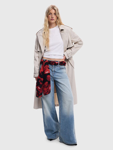 Long scarf with floral motif - 5