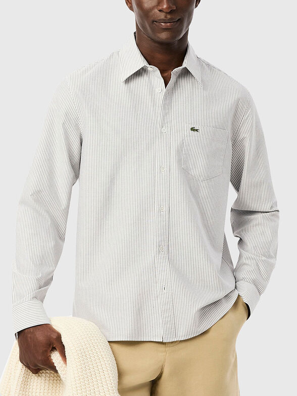Oxford cotton shirt with logo - 1