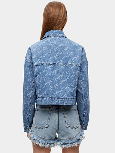 Denim jacket with monogram logo print - 3