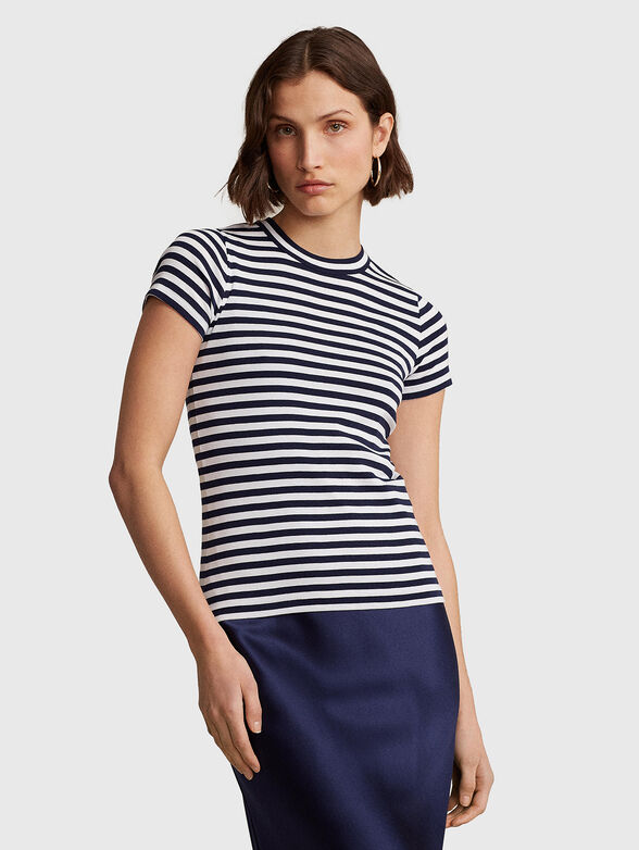 Cotton T-shirt with striped pattern - 1