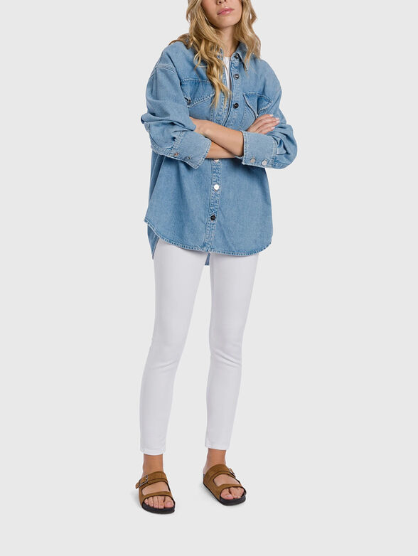 Denim shirt with accent pockets - 2