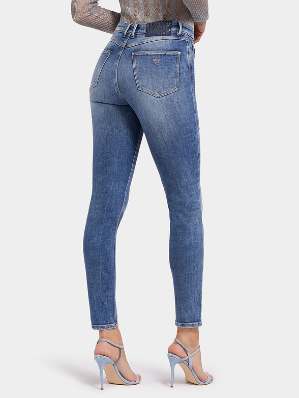 Blue jeans with beaded accent - 2