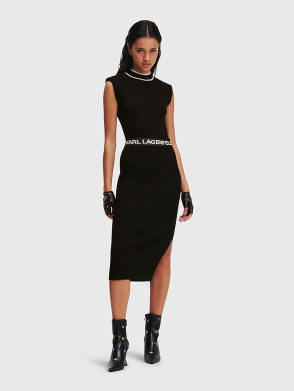 Black slim dress with cut out detail on the back - 1
