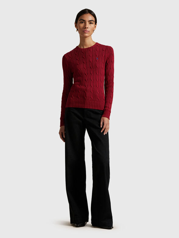 Burgundy cotton sweater - 2