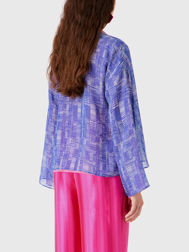 Silk blouse with contrast lapel - 3