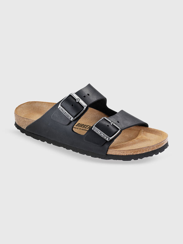 ARIZONA LEOI black leather slippers  - 2