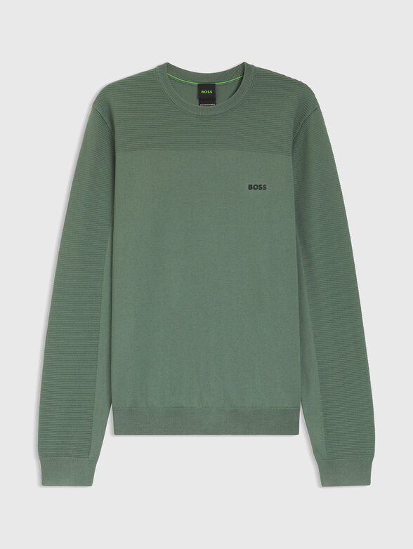 Wool blend sweatshirt with oval neckline - 1