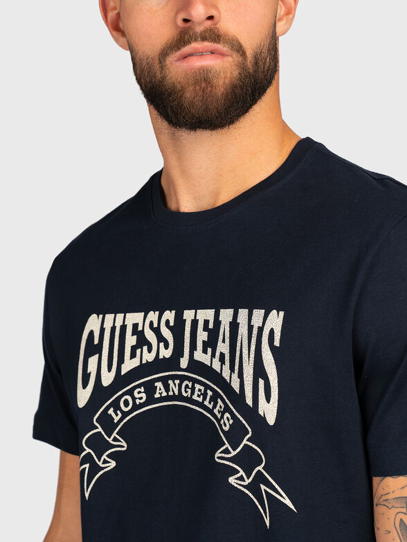 Black T-shirt with contrasting logo print - 3