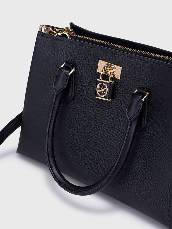 SATCHEL black leather tote bag - 6