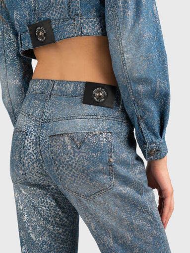 Jeans with silver snake design - 3
