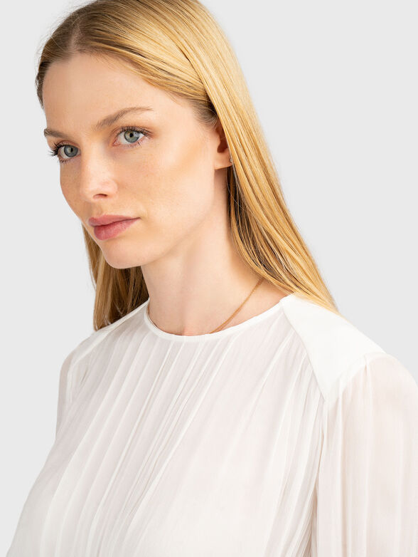 Viscose blouse with long sleeves and pleats - 5