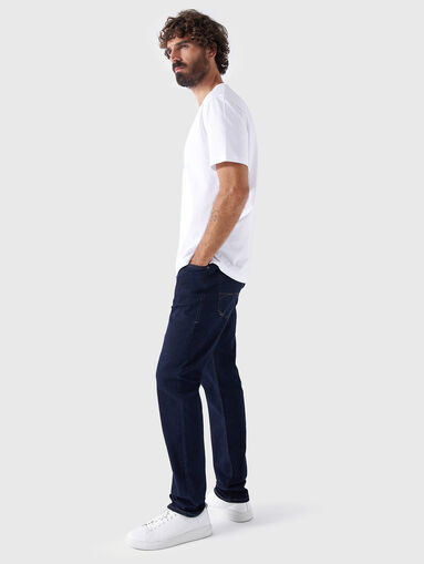 White cotton T-shirt with logo print  - 4