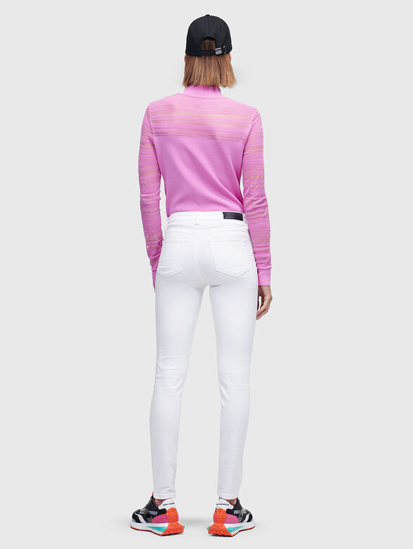 White jeans with contrast logo - 2