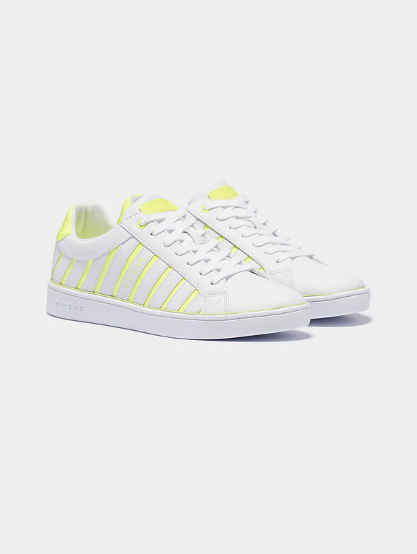 BOLIER White sneakers with neon inserts - 2