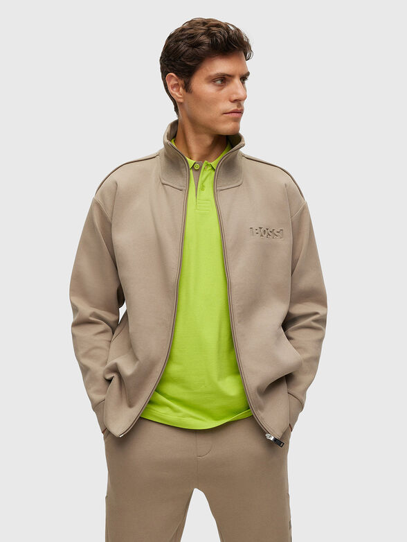 Cotton-blend sweatshirt with logo  - 1