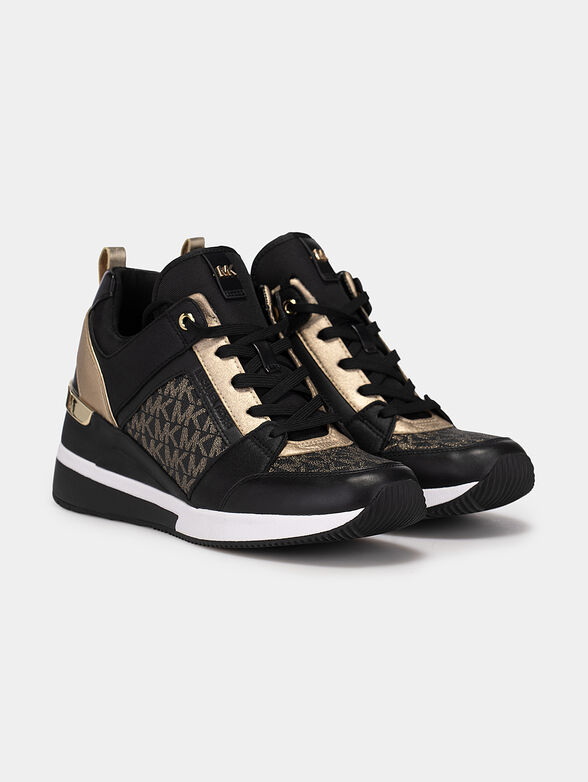 GEORGIE black sneakers with golden accents - 2