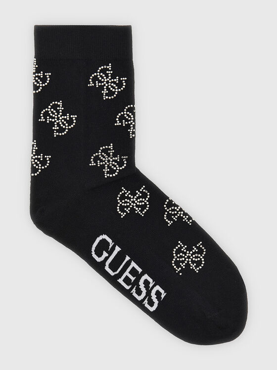 Черни чорапи с 4G лого детайл - 1