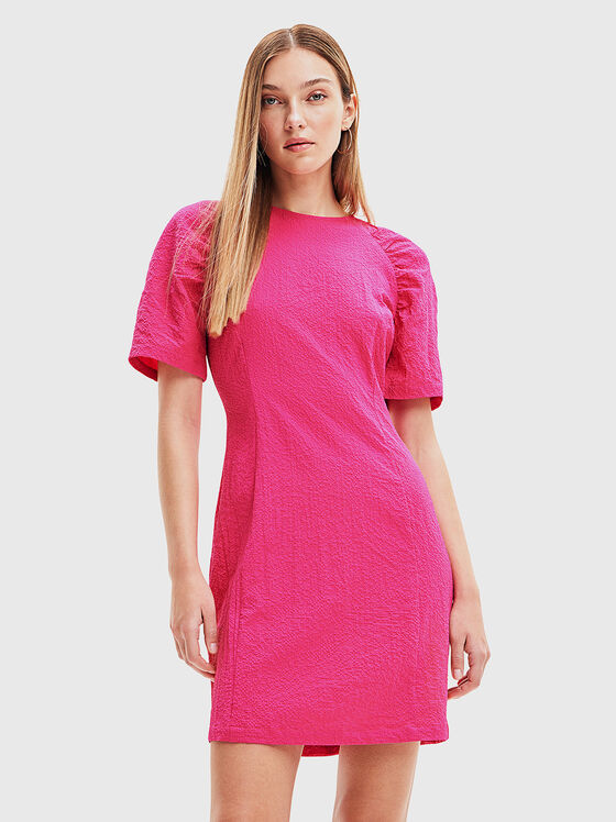 Short dress in fuxia color - 1