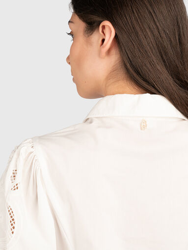 Cotton poplin dress with embroidery - 4