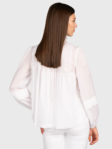 Cotton blouse in white color - 3