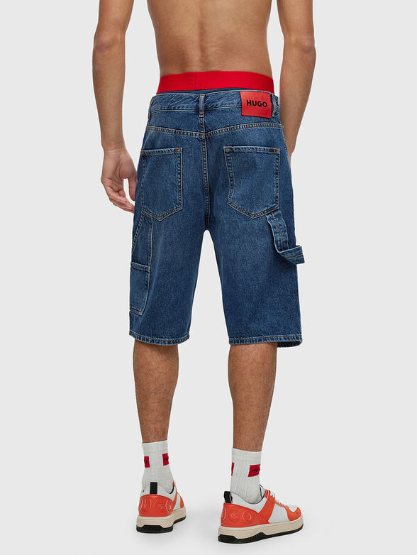 Denim shorts with logo accent - 2