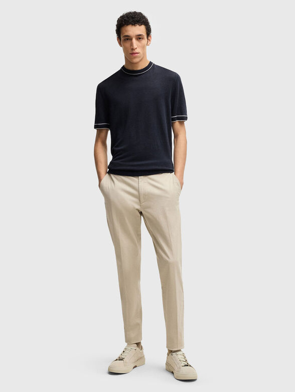 Linen sweater with accent stitching - 2