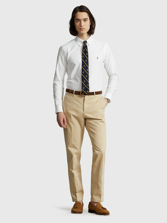 White cotton shirt with logo - 1