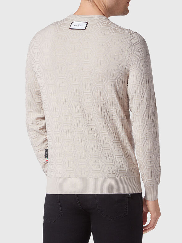 Beige sweater with monograms logo motifs - 2