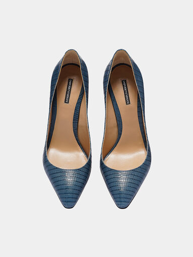 Blue textured high heels - 3