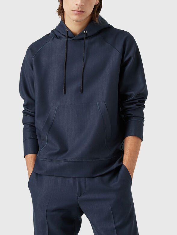 Wool sweatshirt with hood - 1