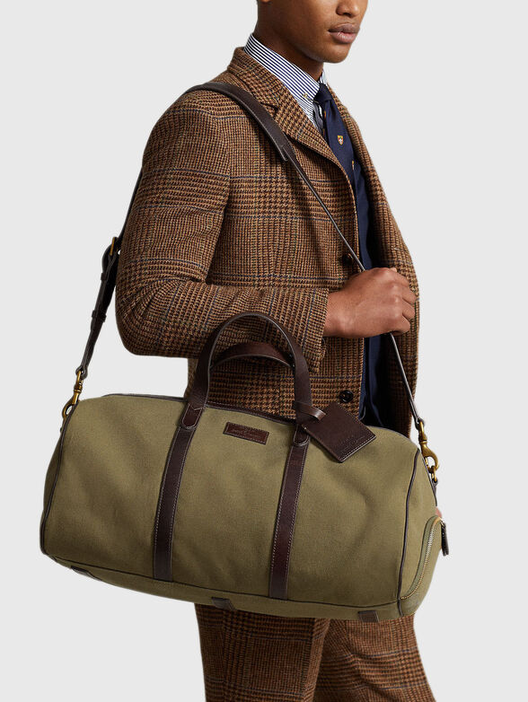 Duffle bag with leather trim  - 2