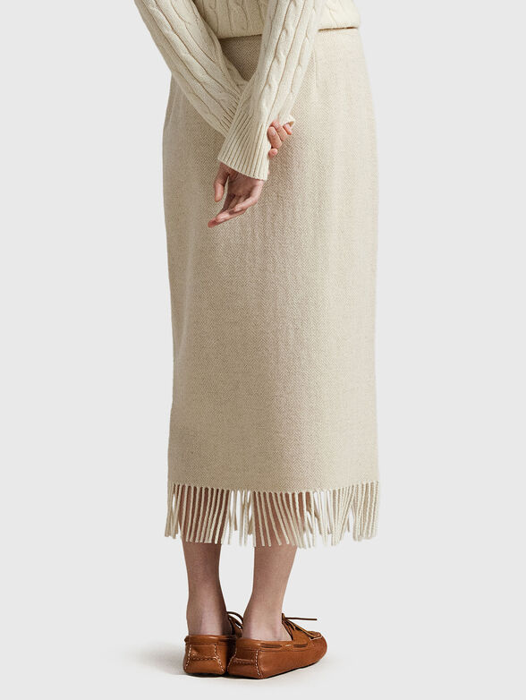 Midi wool skirt with fringes - 2