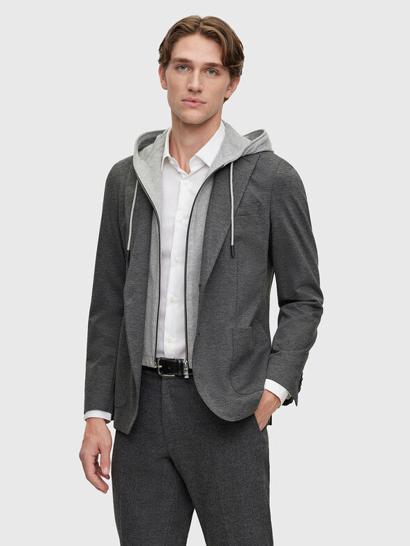 Grey blazer with removable part - 0