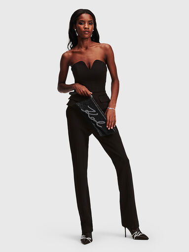 Viscose blend jumpsuit with sweetheart neckline - 5