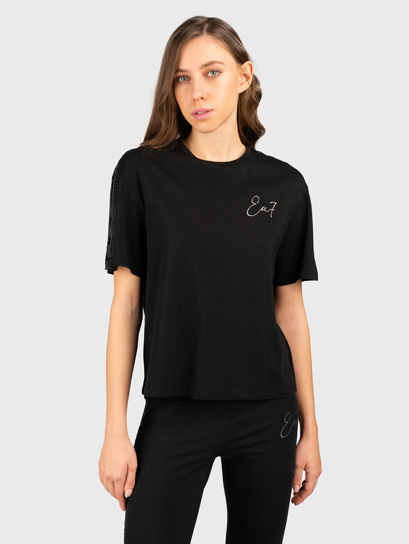 Black T-shirt with detail  - 1