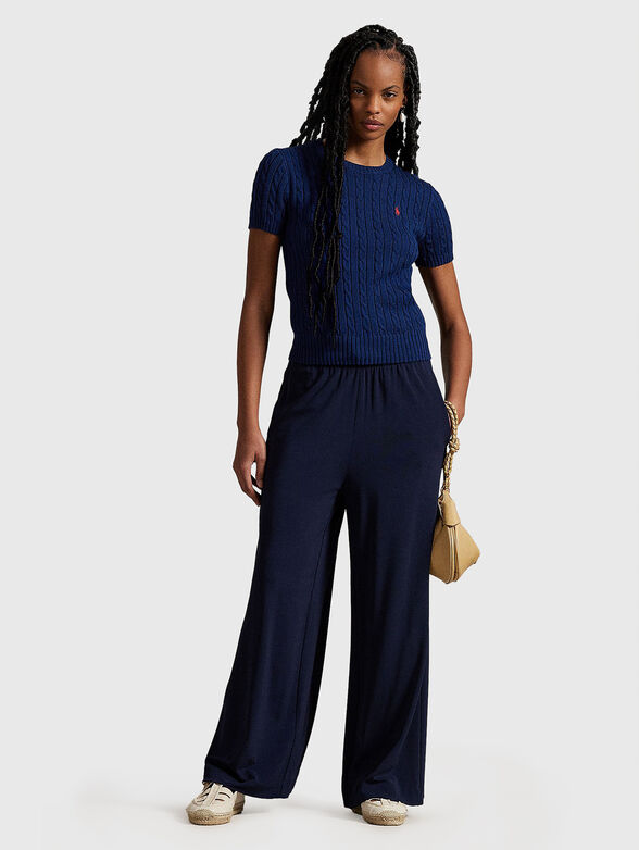 Cable knit cotton short sleeve jumper - 2