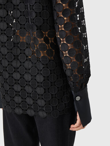 Macrame shirt in black color - 4