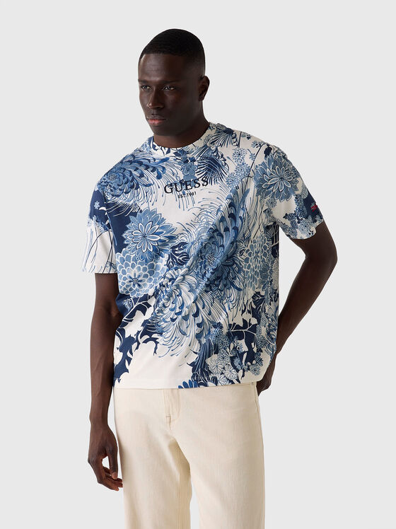 Cotton T-shirt with a floral print - 1