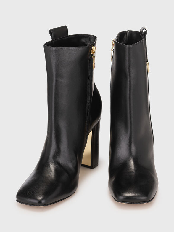 Leather ankle boots with golden detail  - 6
