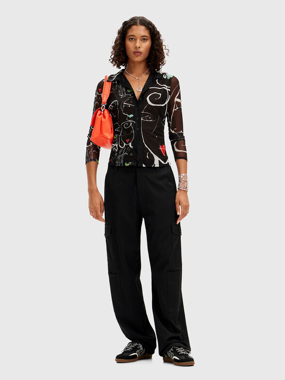 Shirt with sheer effect and print - 2