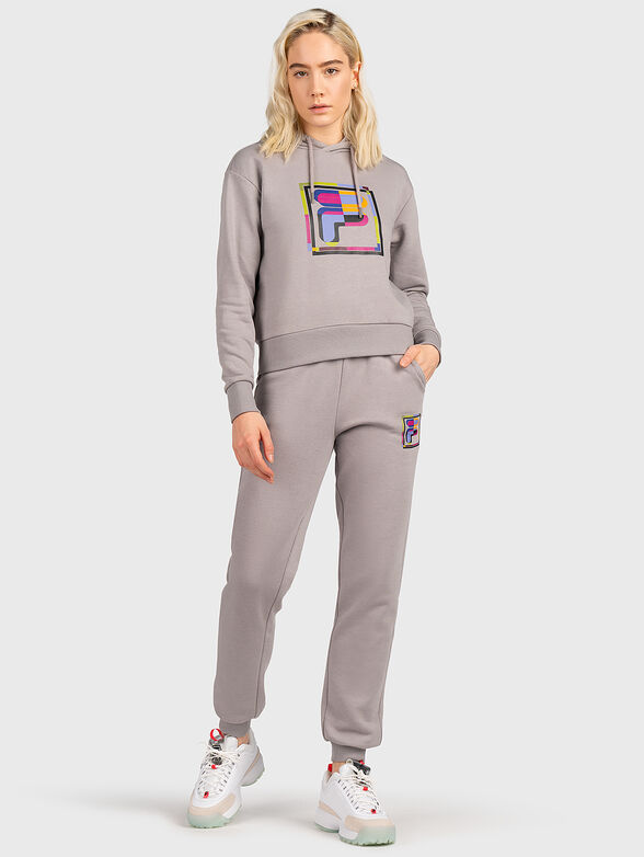 BRISSAGO black sweatshirt with color accent - 2