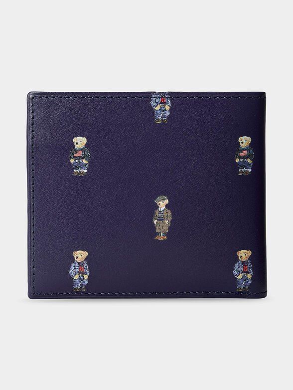 Blue leather wallet with Polo Bear accent - 2