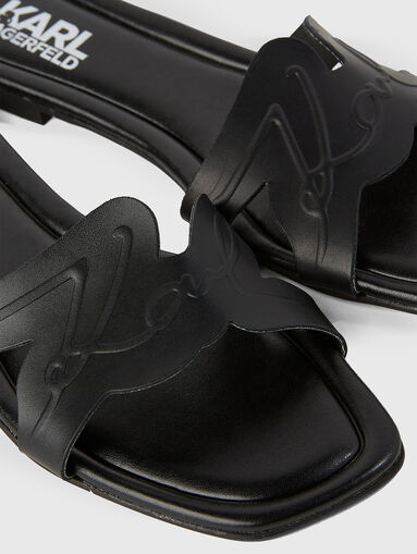 BRIO leather slippers with logo - 4