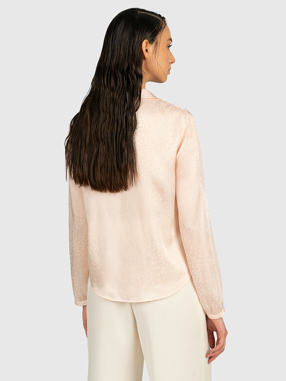 Pink blouse with deep neckline - 2