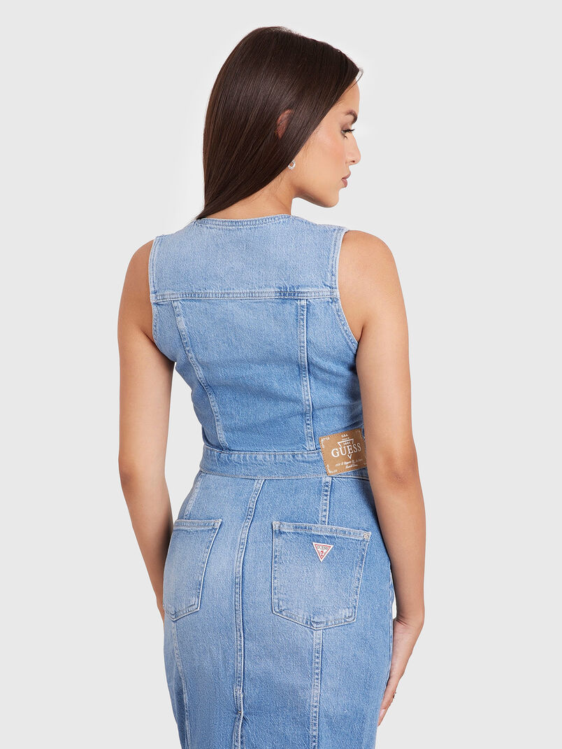 EVA denim vest with logo details - 3